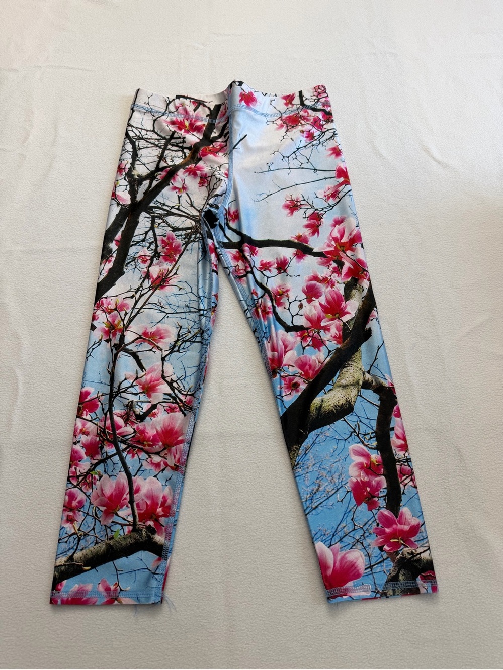 Terez Pink Floral Leggings on Blue Sky